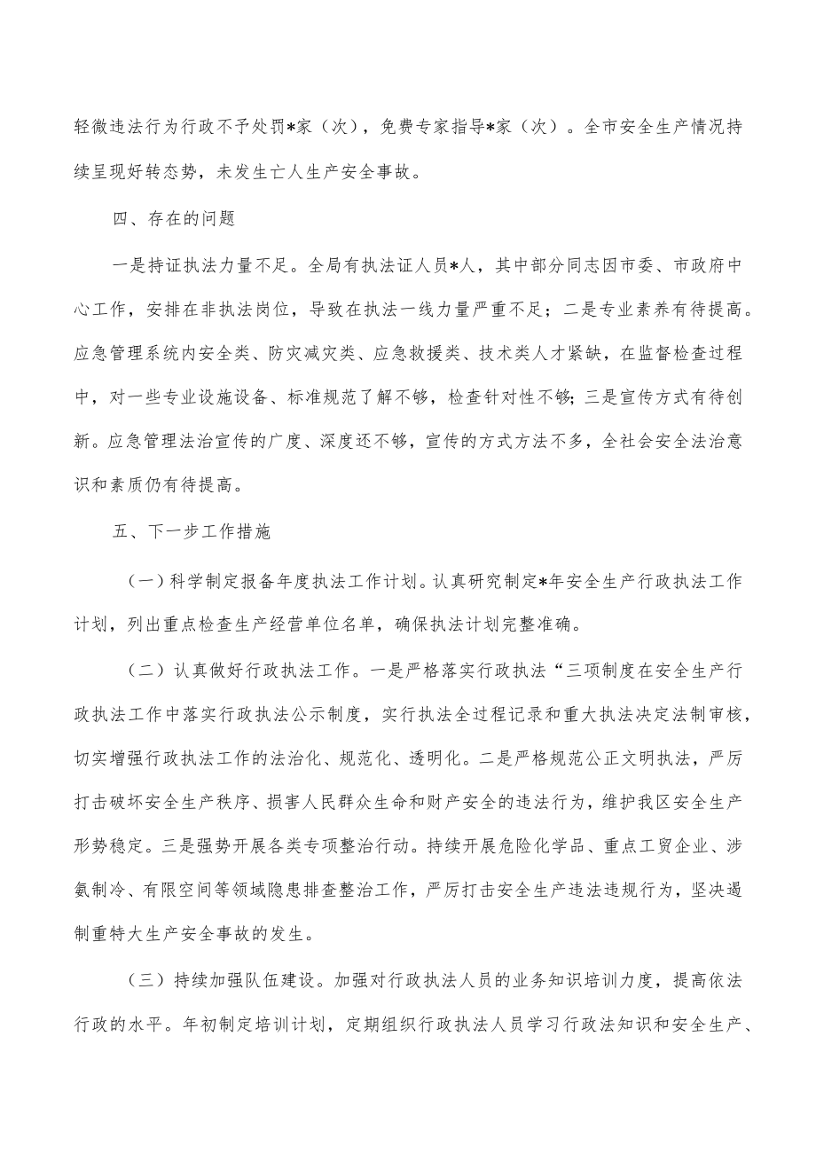 应急管理2022年行政执法总结.docx_第2页