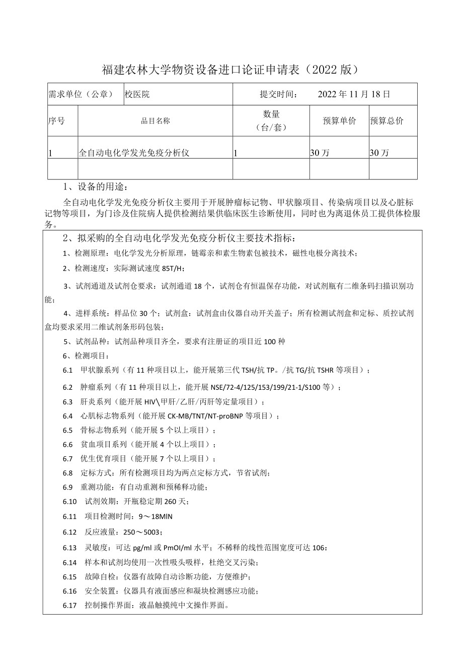 福建农林大学物资设备进口论证申请022版.docx_第1页