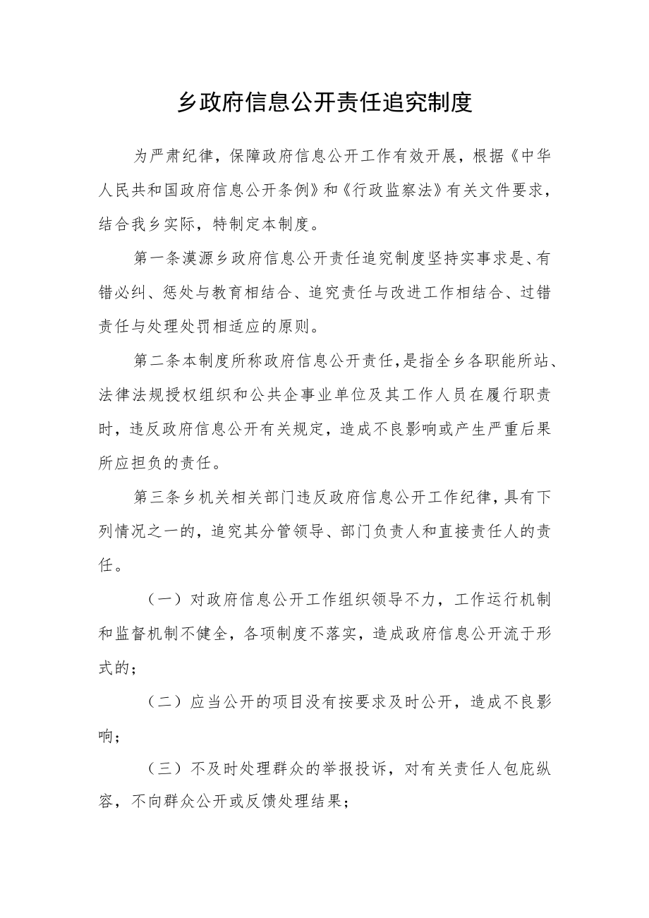 乡政府信息公开责任追究制度.docx_第1页