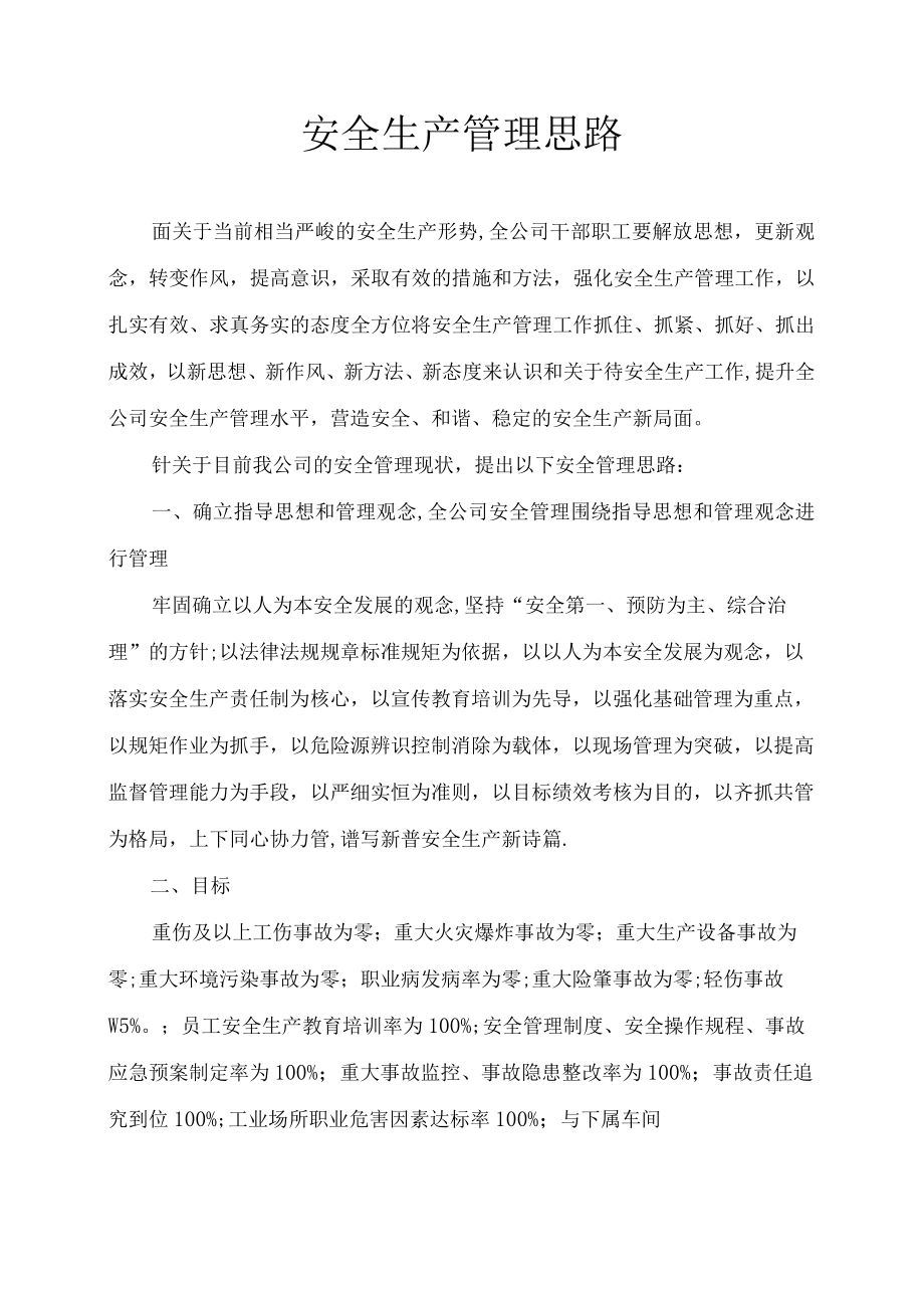 XX公司安全管理思路汇报.docx_第1页