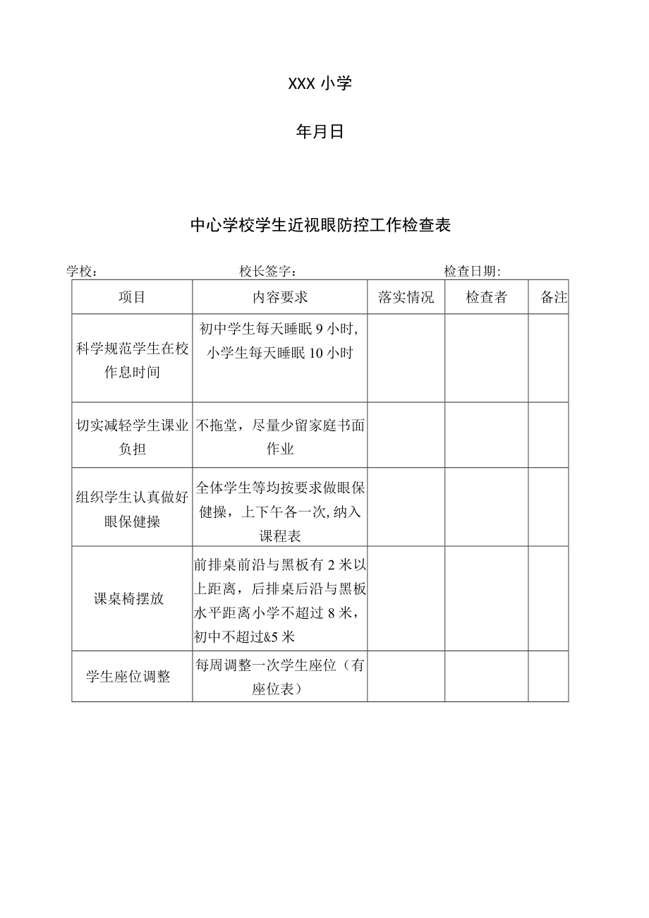 小学学生近视防控工作领导小组及岗位职责附检查表.docx_第2页