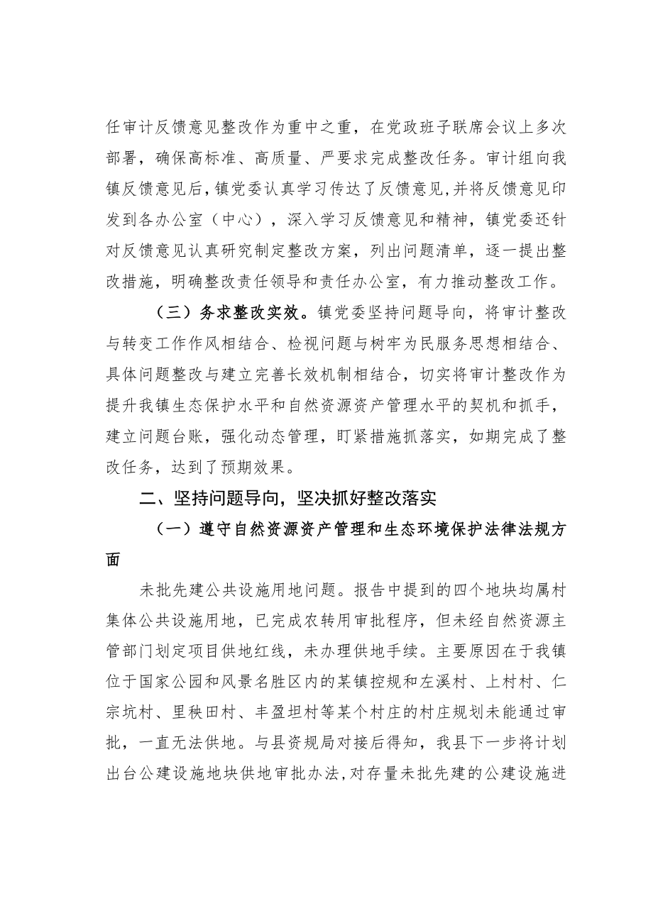 某某镇关于自然资源资产离任审计有关问题整改情况报告.docx_第2页