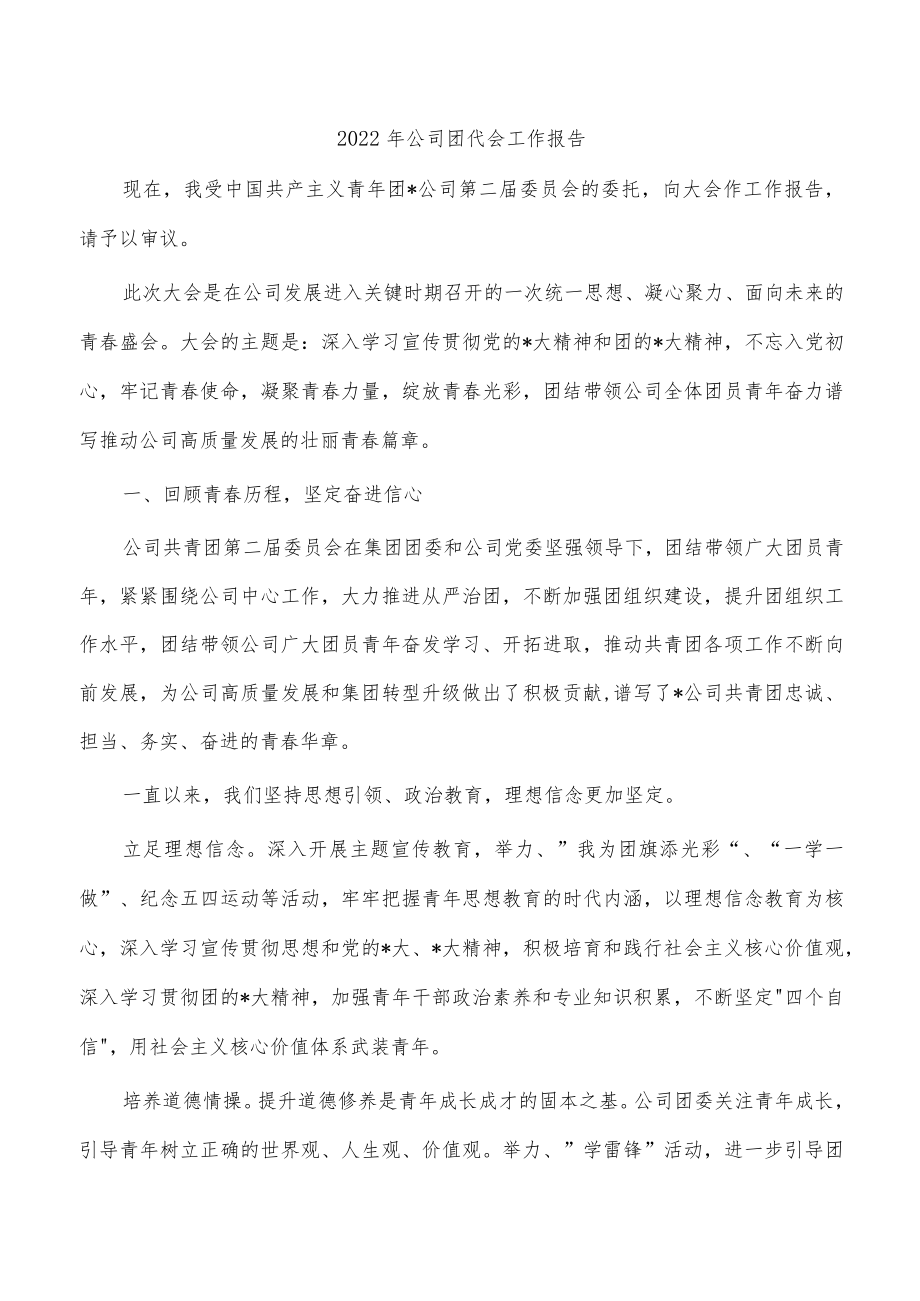 2022年公司团代会工作报告.docx_第1页