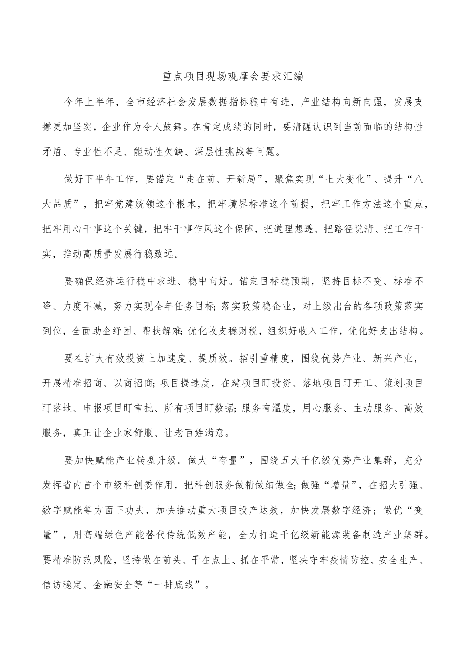 重点项目现场观摩会要求汇编.docx_第1页