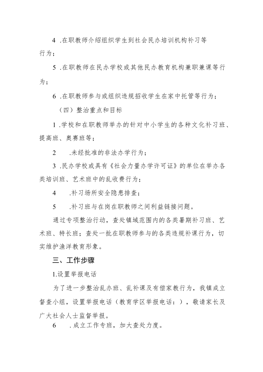 关于开展暑期补习班专项整治活动的实施方案.docx_第2页