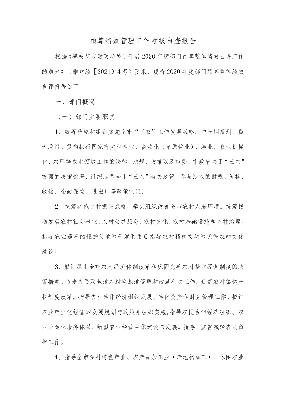 预算绩效管理工作考核自查报告.docx_第1页