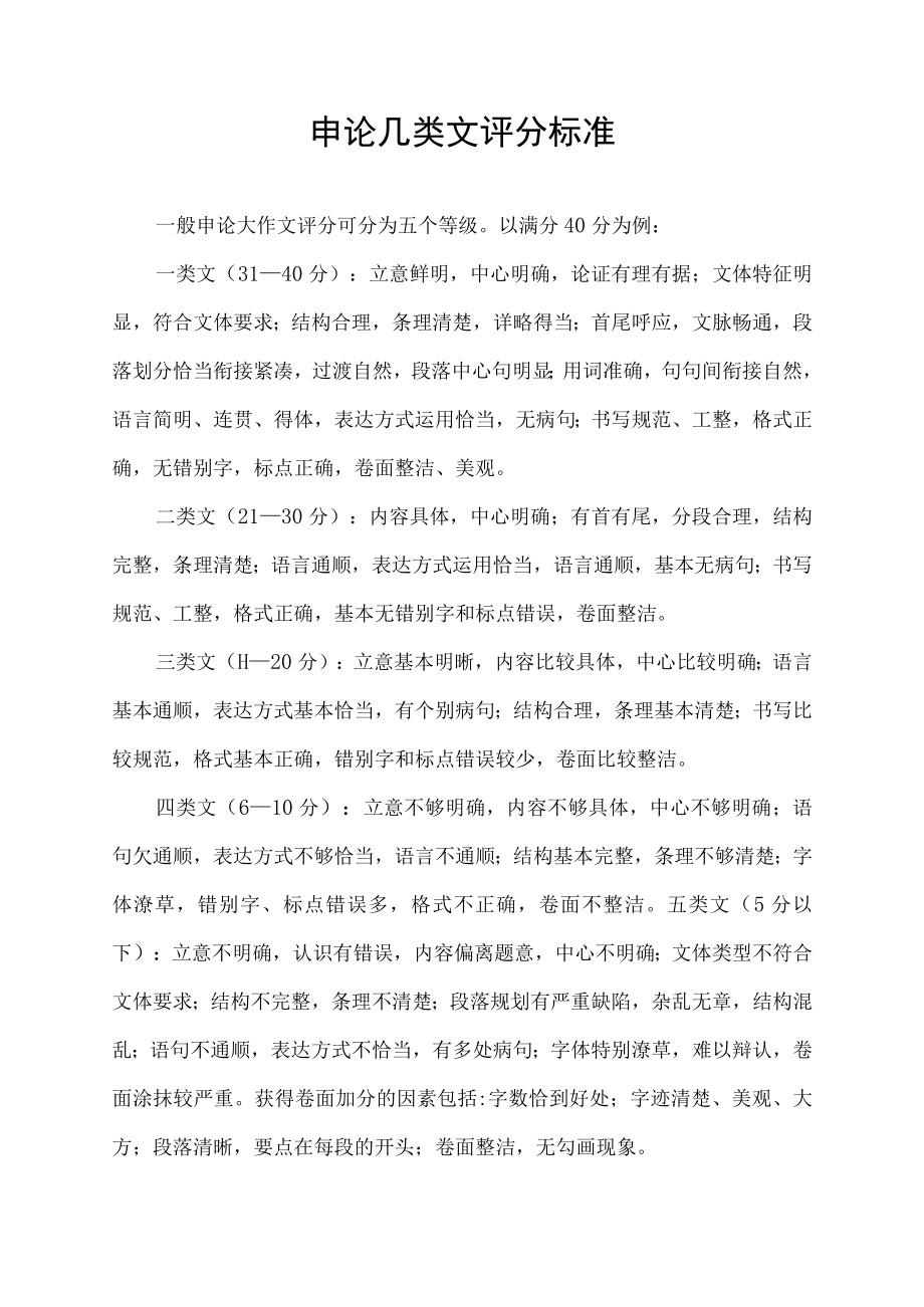 申论几类文评分标准.docx_第1页