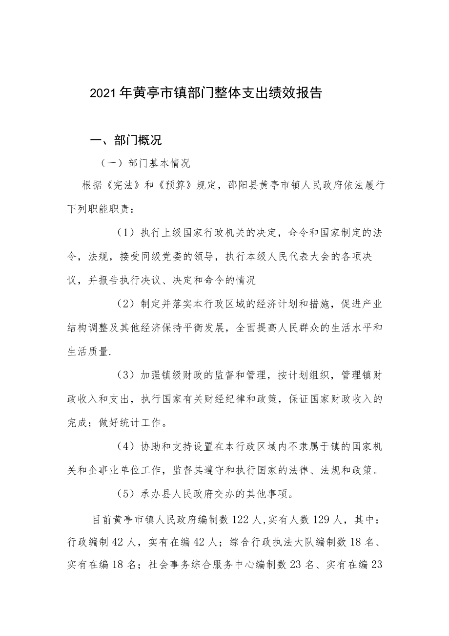 邵阳县2021年度部门整体支出绩效自评报告封面.docx_第2页