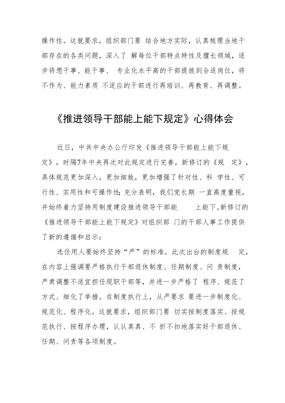 《推进领导干部能上能下规定》心得体会精选七篇.docx_第2页