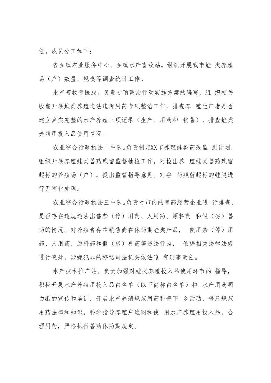 2022年XX市蛙类养殖违法违规用药专项整治行动工作方案.docx_第2页