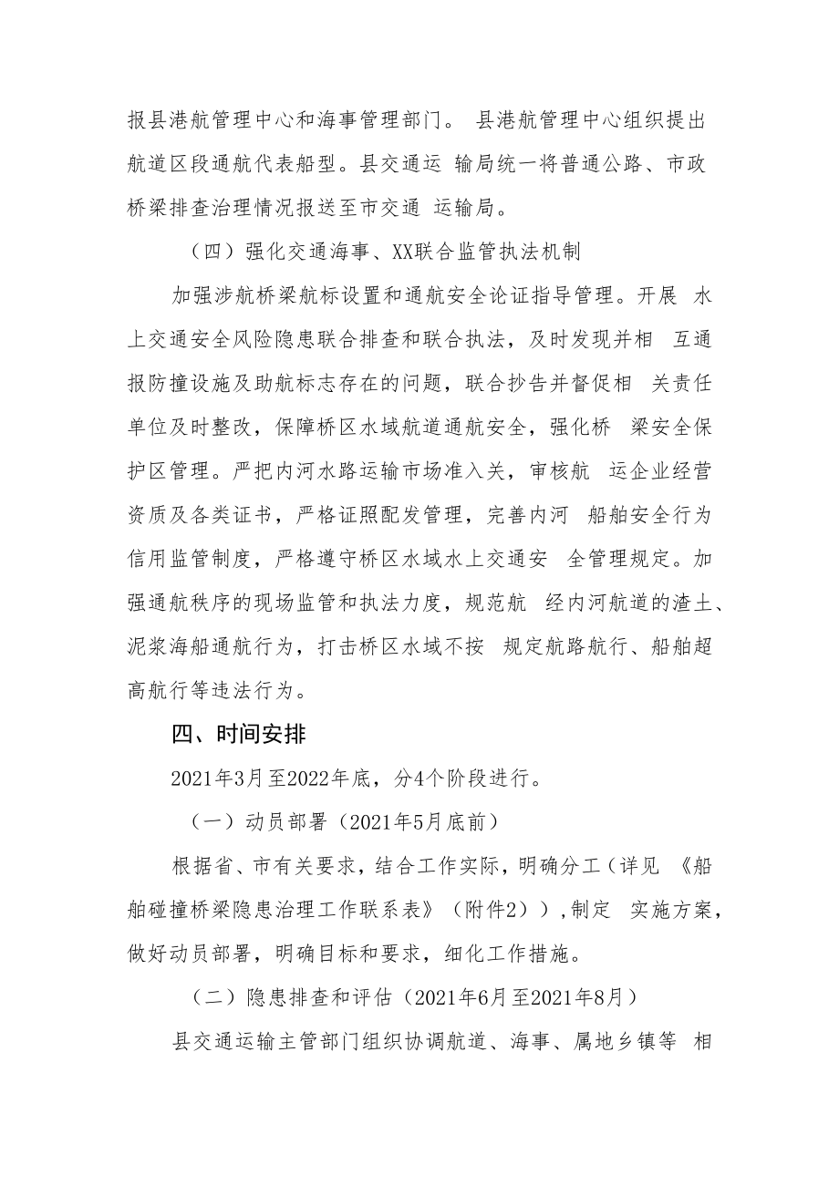 XX县船舶碰撞桥梁隐患治理专项行动实施方案.docx_第3页