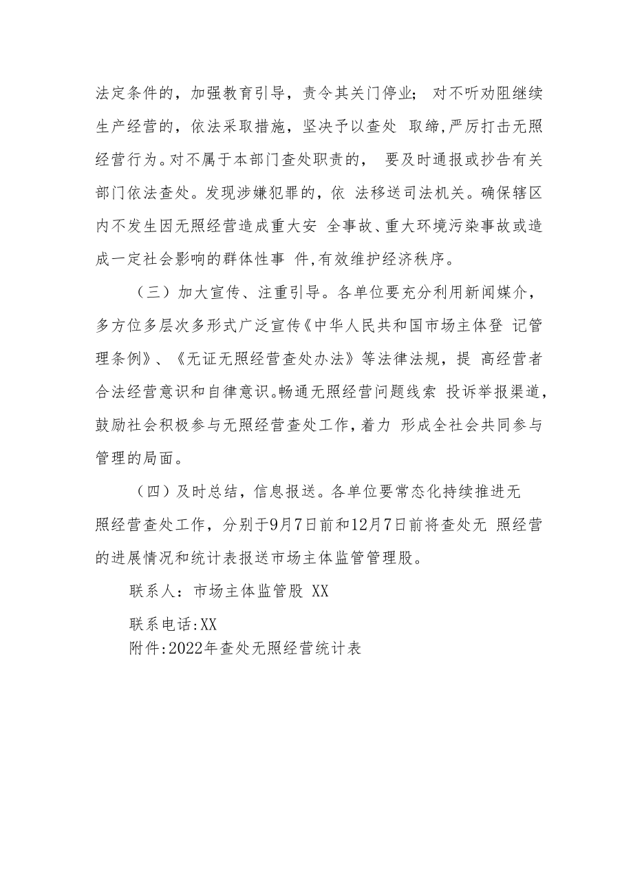 XX市市场监督管理局2022年无照经营查处工作方案.docx_第3页