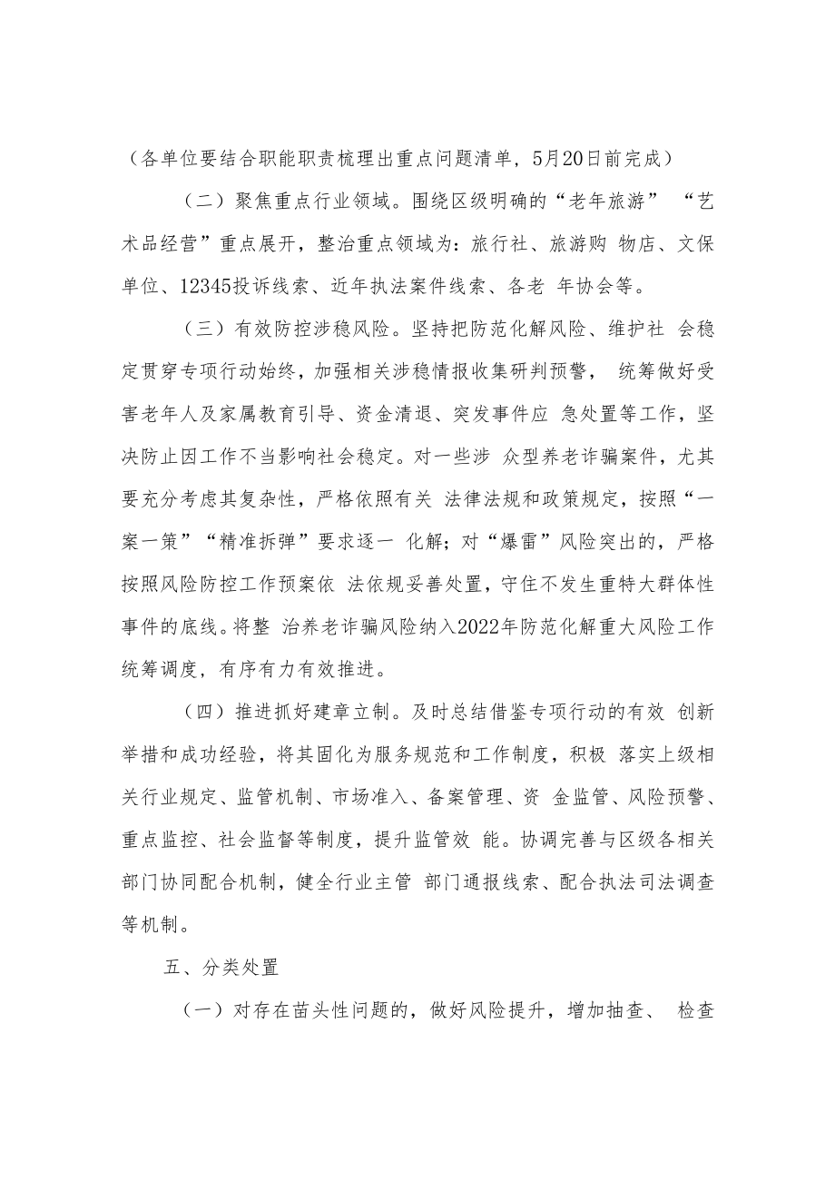 XX区文体广电旅游局打击整治养老诈骗专项行动整治组工作方案.docx_第3页