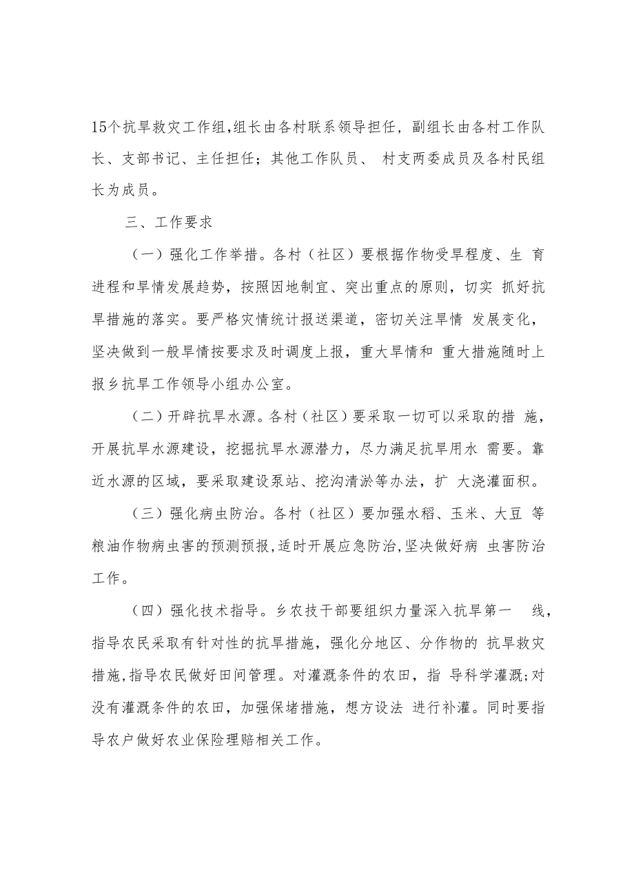 XX乡2022年农业产业领域抗旱救灾工作实施方案.docx_第3页