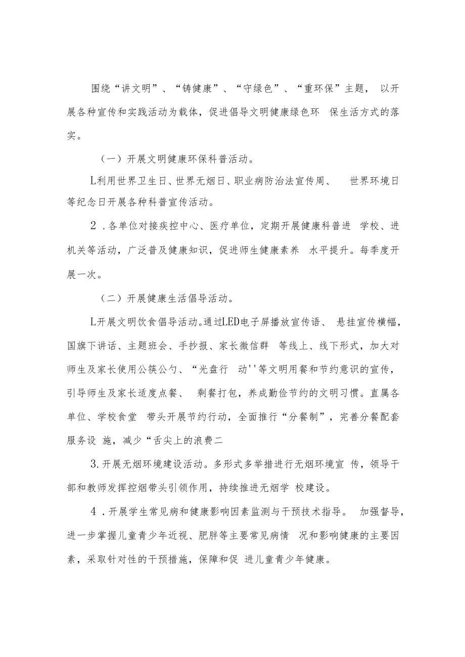 XX县教育局2022年倡导文明健康绿色环保生活方式活动方案.docx_第2页