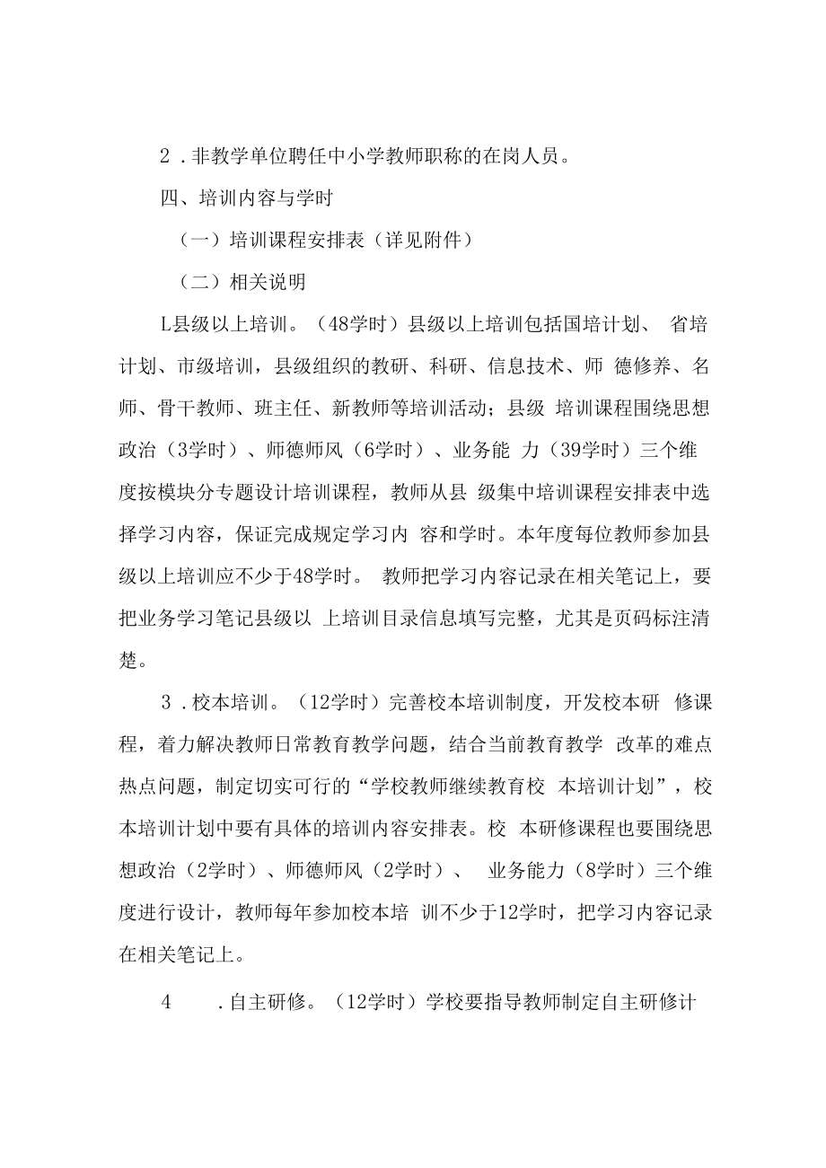 2022年XX县教师继续教育全员培训方案.docx_第2页