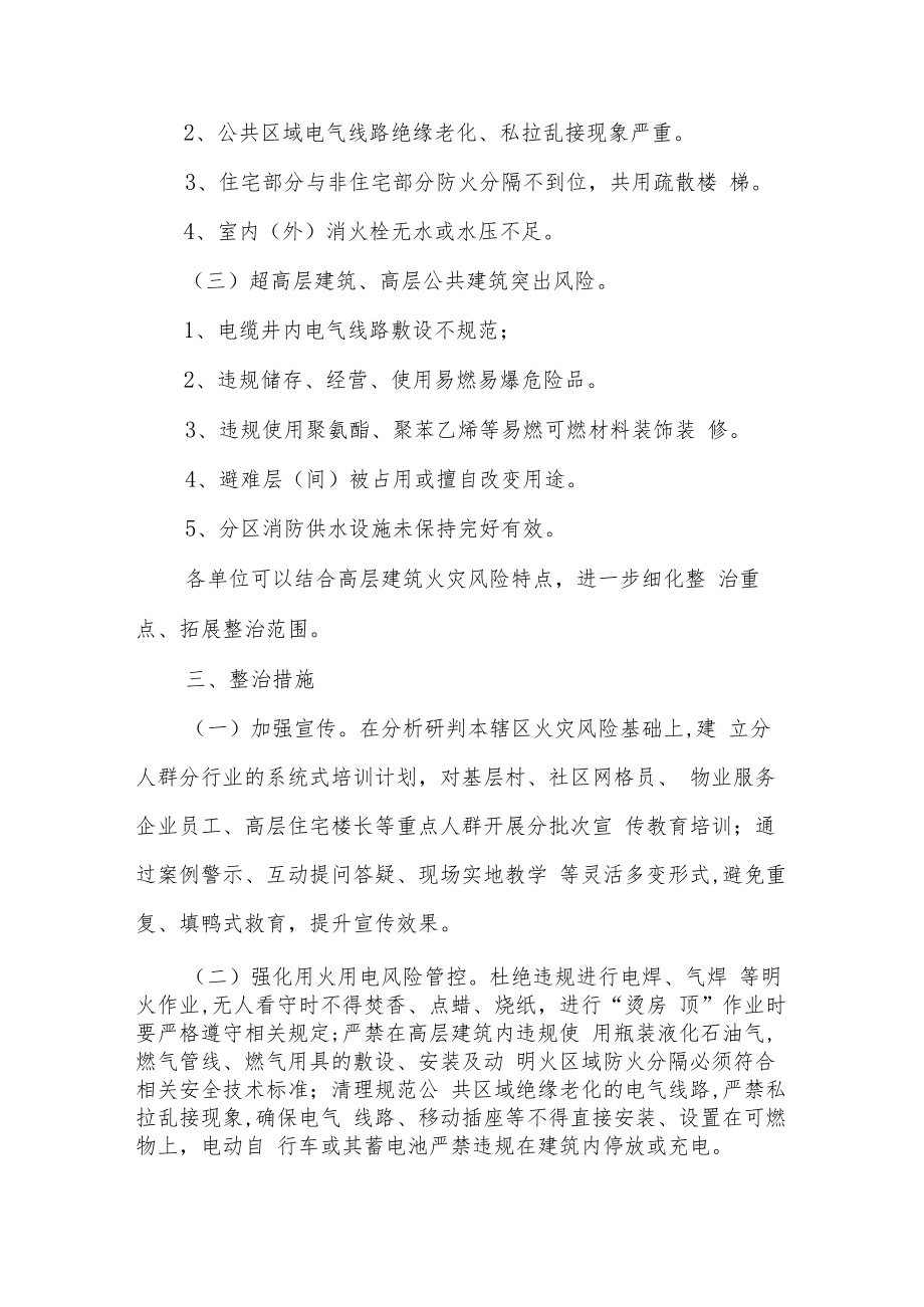 XX镇关于开展高层建筑重大火灾风险专项整治工作方案.docx_第3页