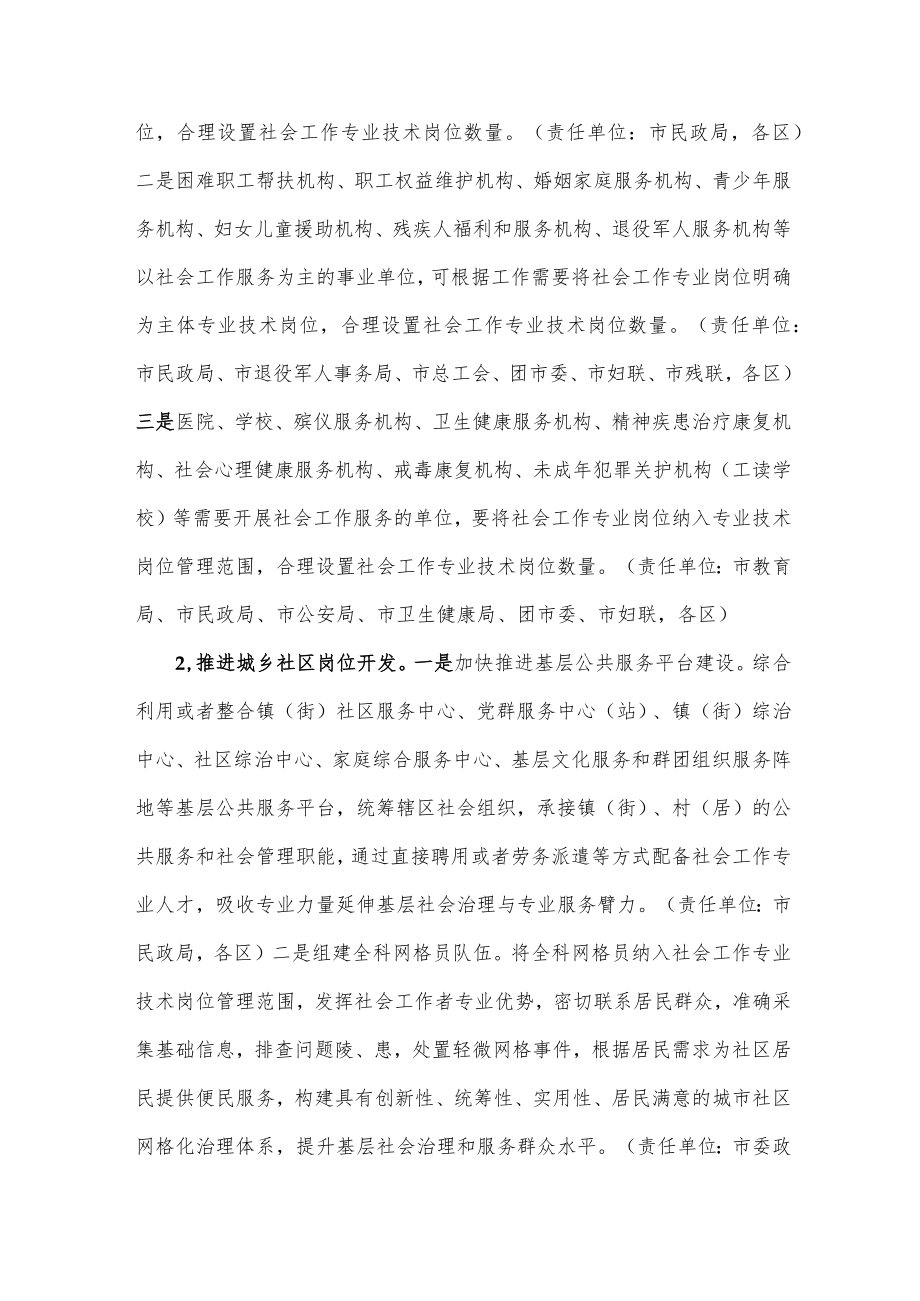 关于加强社会工作专业岗位开发与人才激励保障工作方案.docx_第2页