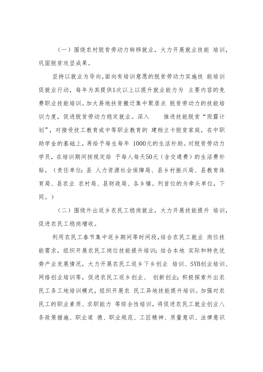 XX县职业技能培训实施方案.docx_第2页