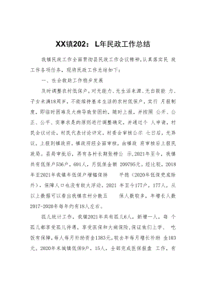 XX镇2021年民政工作总结.docx
