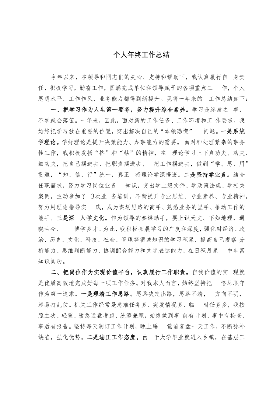 个人年终工作总结（范文）.docx_第1页