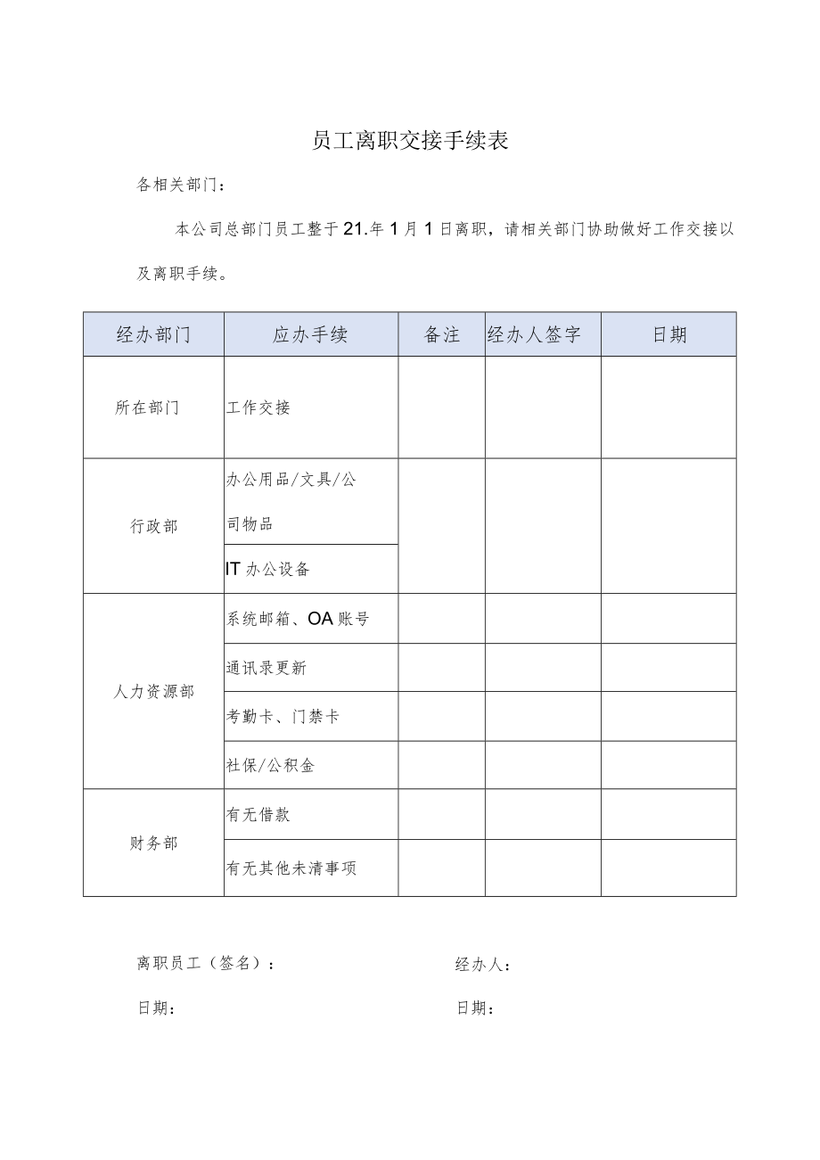 员工离职交接手续表.docx_第1页