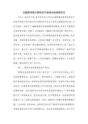 主题教育第三期党员干部培训班感悟范文.docx