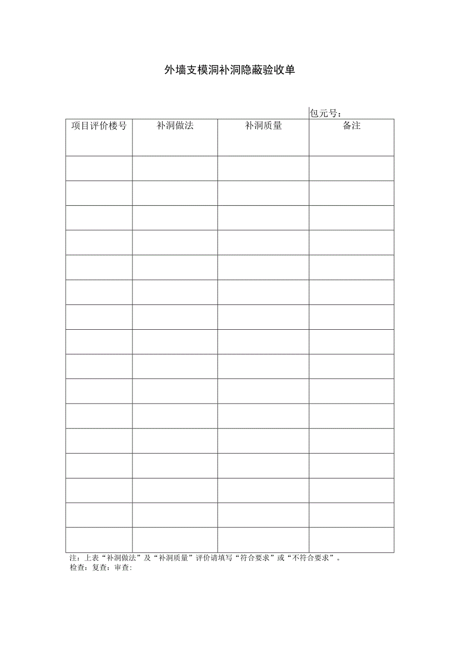 外墙支模洞补洞隐蔽验收单.docx_第1页