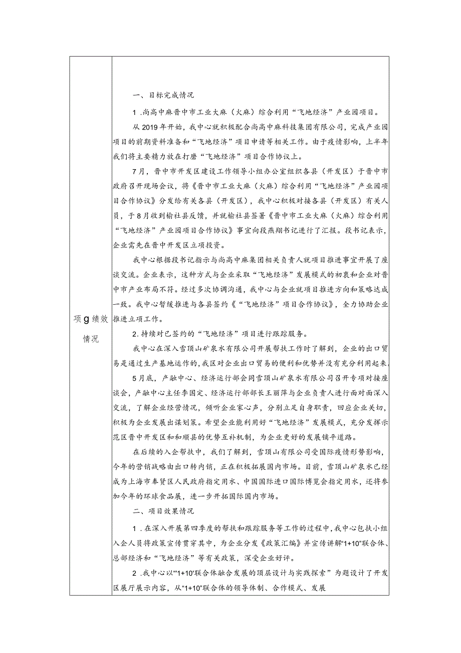 示范区晋中开发区财政支出项目绩效自评表.docx_第3页