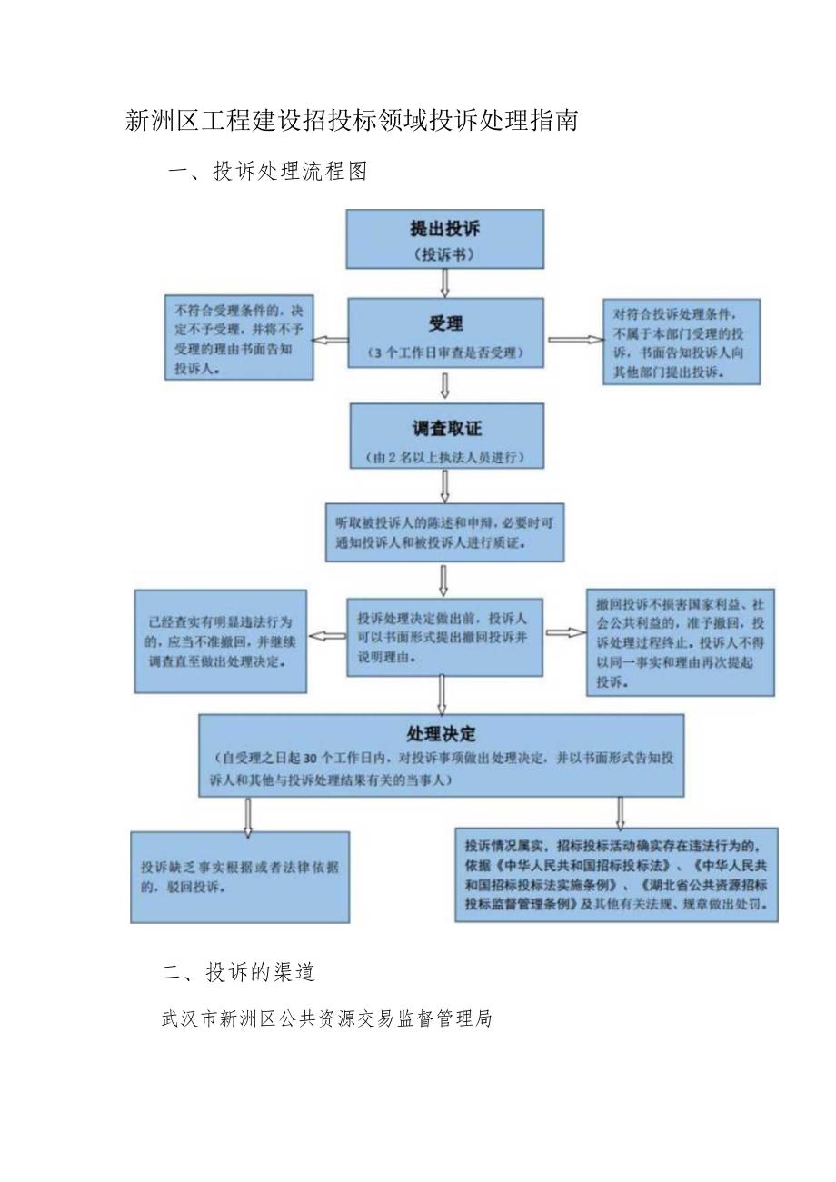 新洲区工程建设招投标领域投诉处理指南.docx_第1页