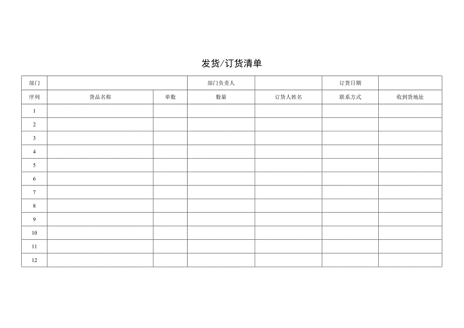 发货订货清单.docx_第1页