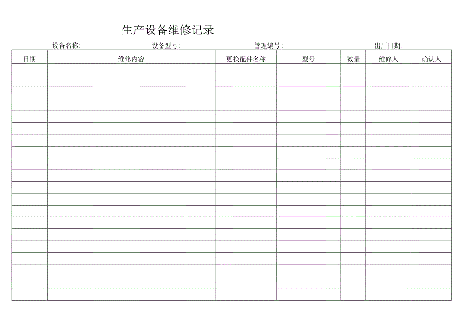 生产设备维修记录.docx_第1页