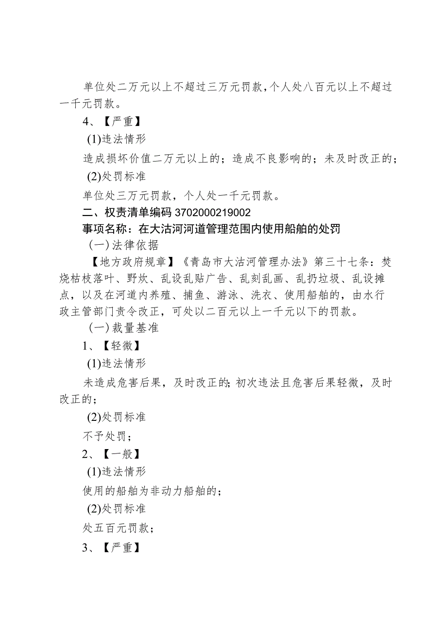 青岛市水务管理局行政处罚裁量基准（2023版）.docx_第2页