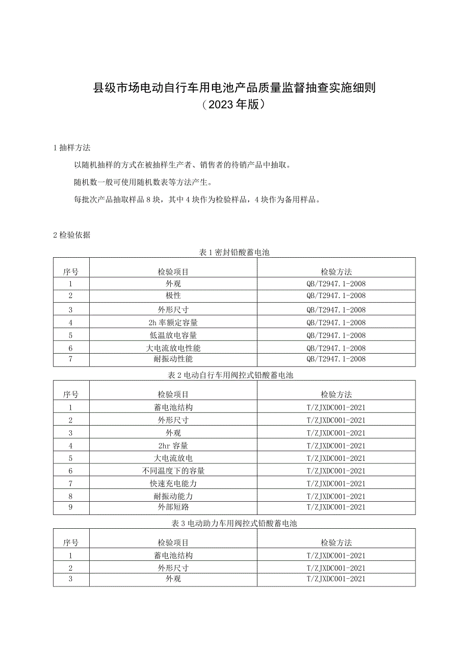 【精品范文】2023版县级市场电动自行车用电池产品质量监督抽查实施细则.docx_第1页