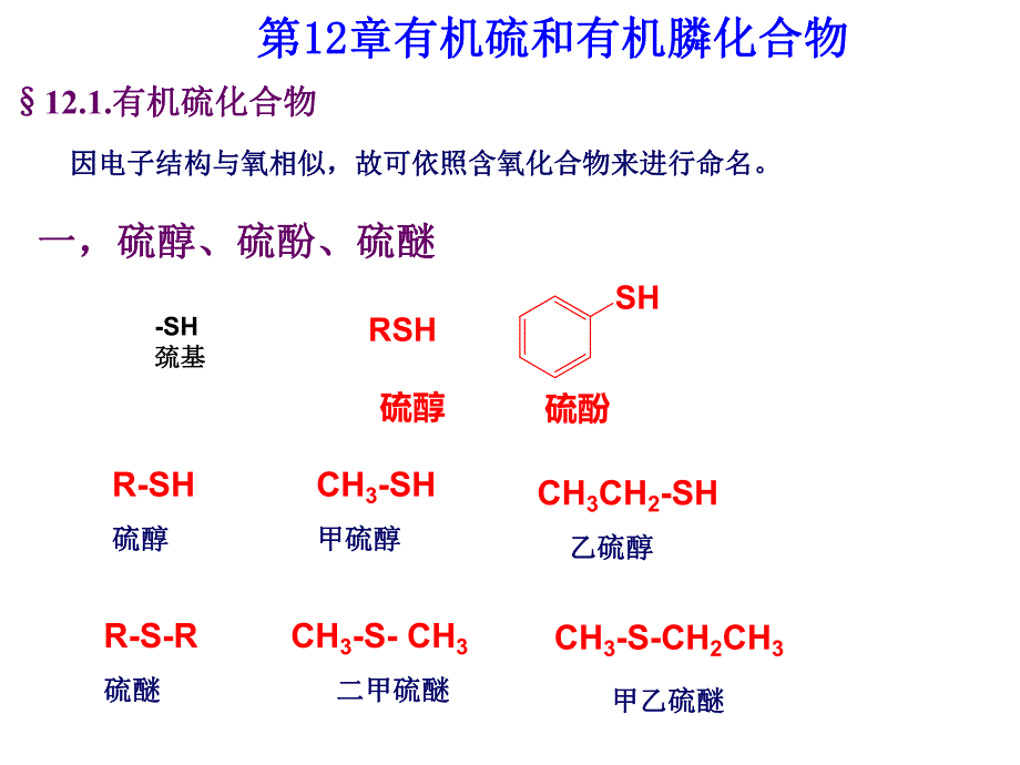 第12章有机硫和有机磷化合物.ppt_第1页