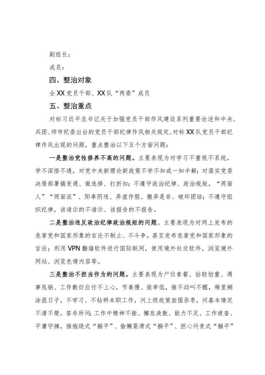 关于开展党员干部作风建设专项整治实施方案.docx_第2页