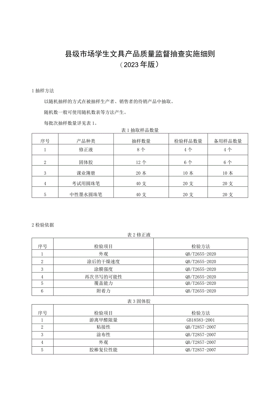 【精品范文】2023版县级市场学生文具产品质量监督抽查实施细则.docx_第1页