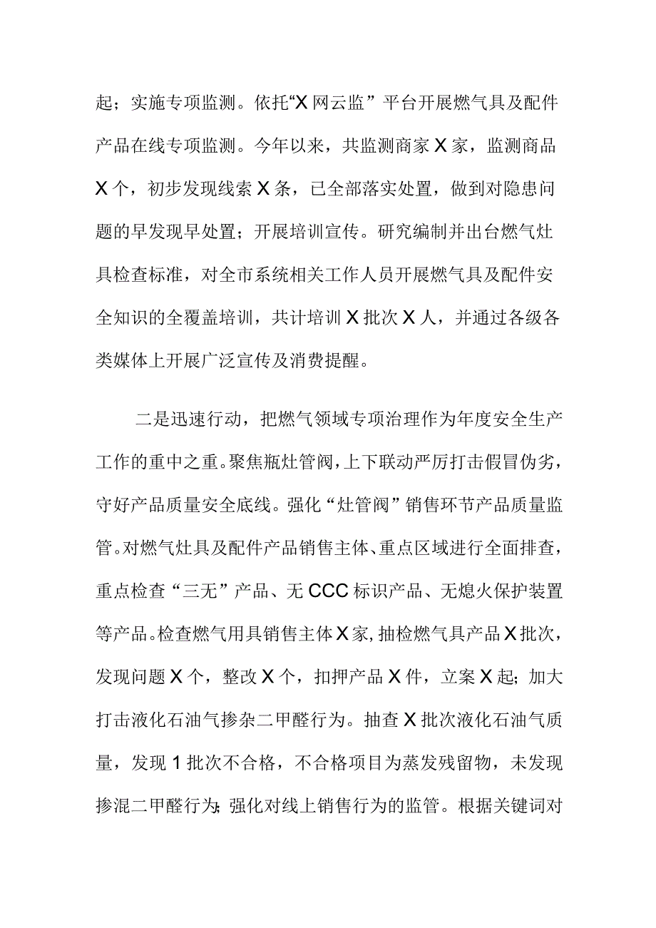 X市场监管部门对燃气器具器材进行专项整治工作亮点总结.docx_第2页