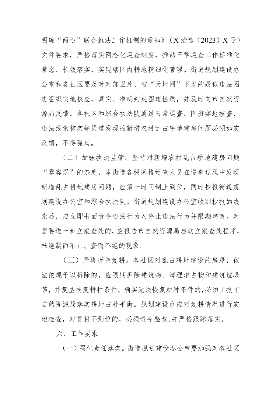 XX街道2023年深化巩固整治新增农村乱占耕地建房问题工作实施方案.docx_第3页