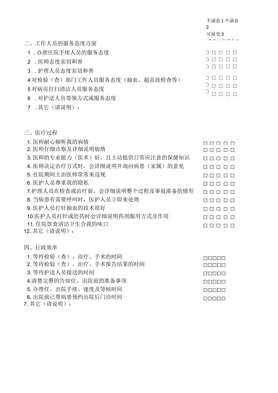 外资妇婴医院妇产医院住院满意度调查表.docx_第3页