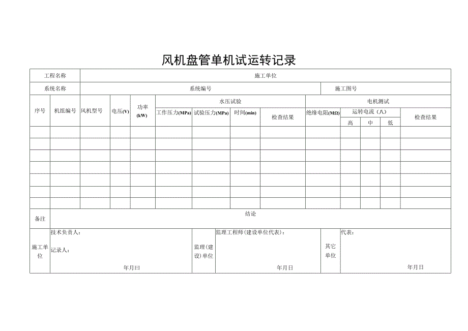 风机盘管单机试运转记录.docx_第1页