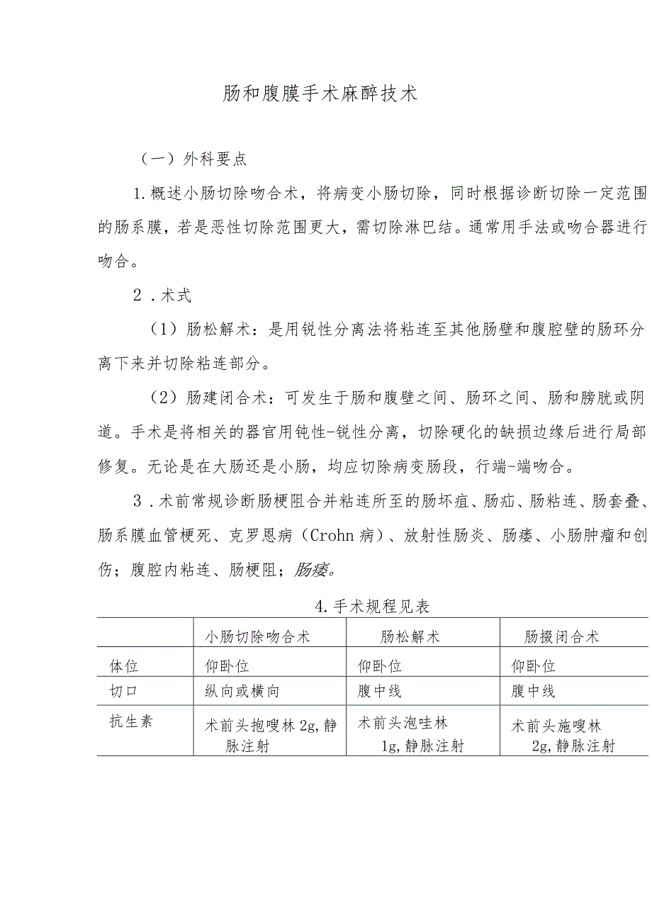 肠和腹膜手术麻醉技术.docx_第1页