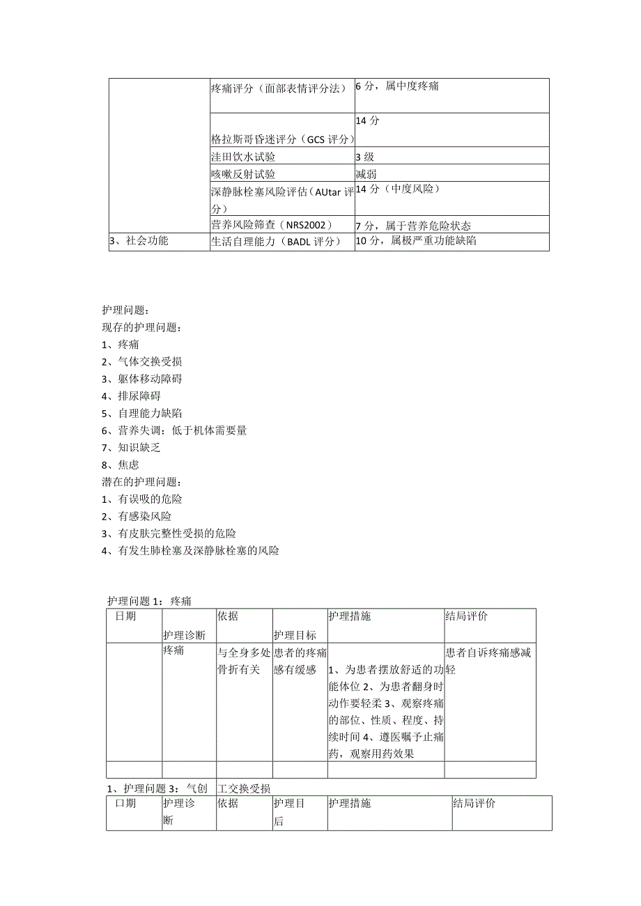 一例车祸外伤致全身多发骨折患者的个案护理.docx_第3页