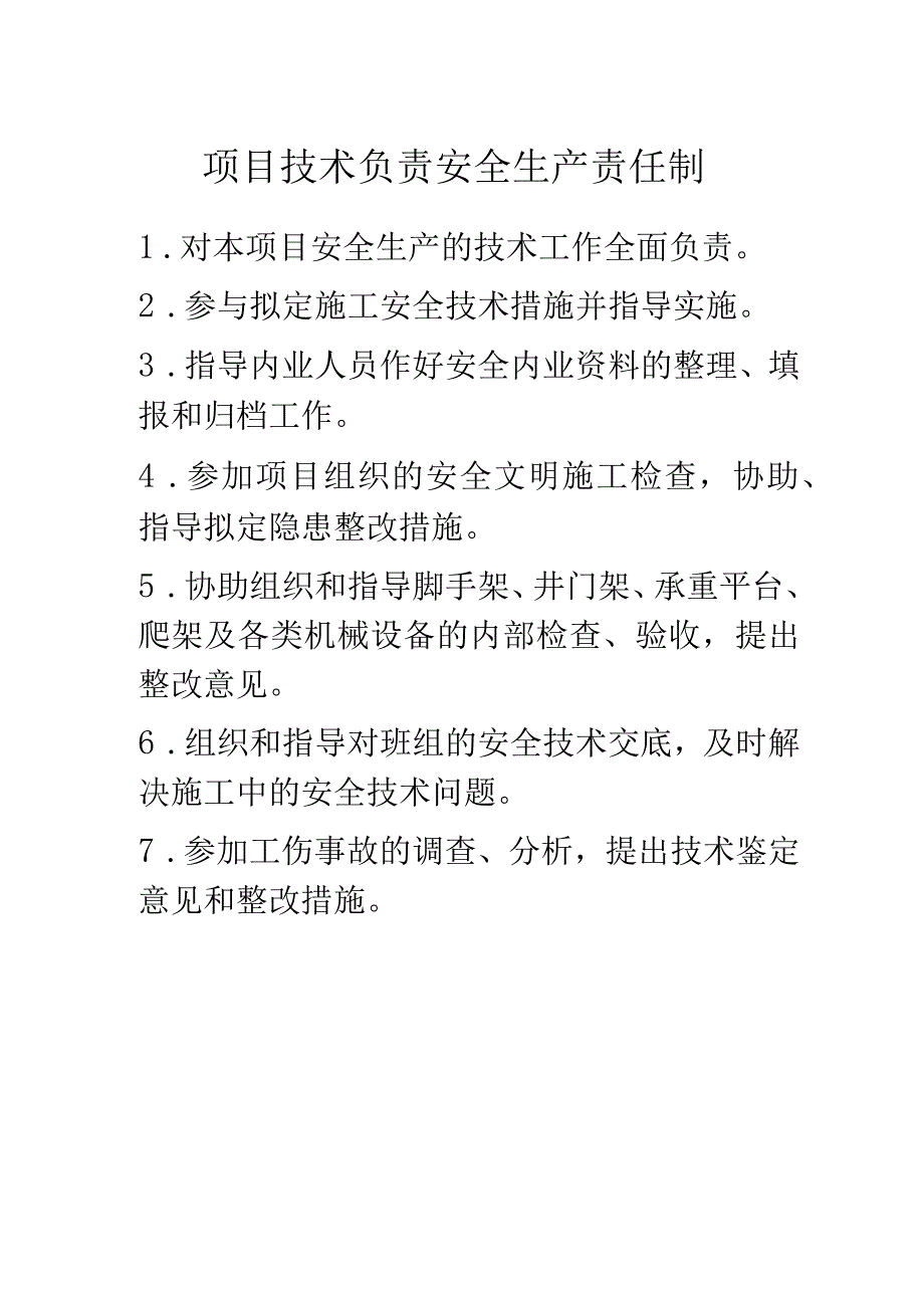 项目技术负责安全生产责任制.docx_第1页