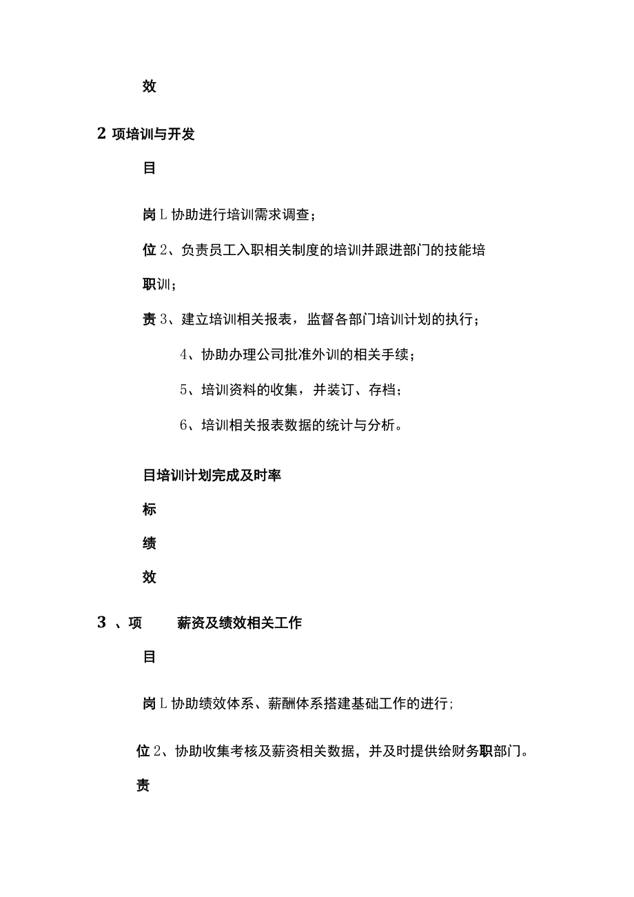 人力资源助理岗位说明书表格版.docx_第3页