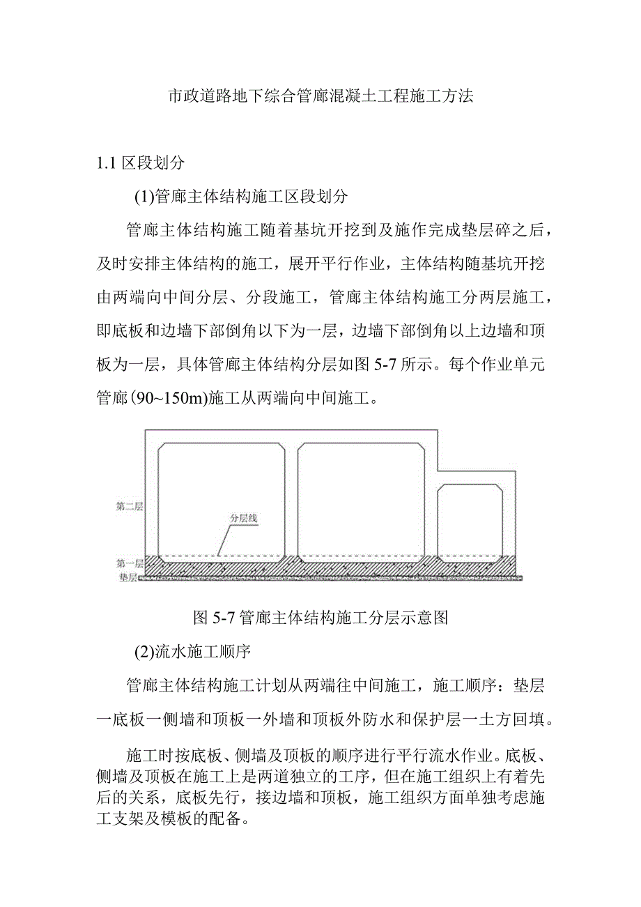 市政道路地下综合管廊混凝土工程施工方法.docx_第1页