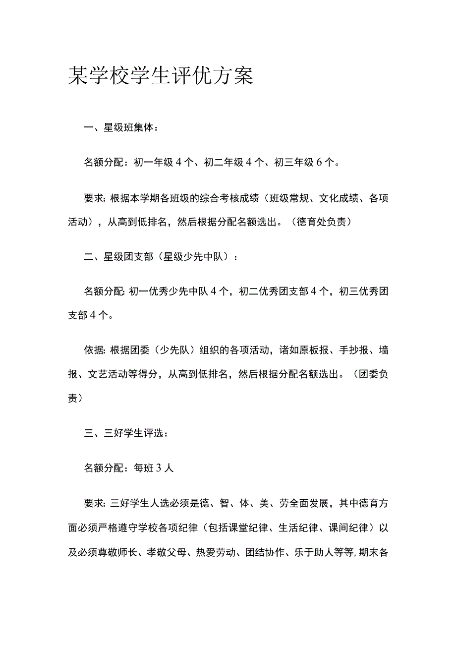 某学校学生评优方案.docx_第1页