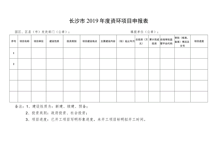 长沙市2019年度资环项目申报表.docx_第1页