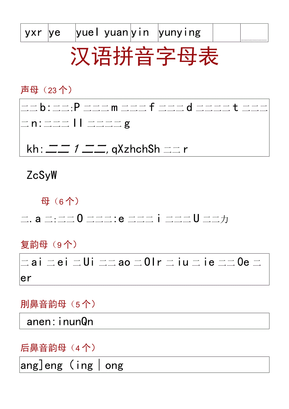 汉语拼音字母表四线田格格式.docx_第2页