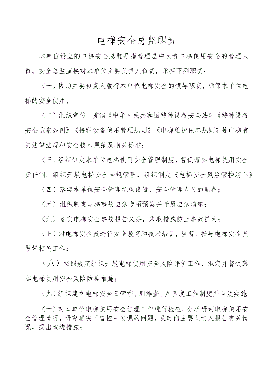 电梯安全总监职责.docx_第1页